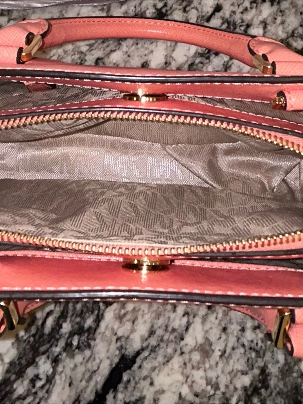 Michael Kors Coral Pink Saffiano Satchel